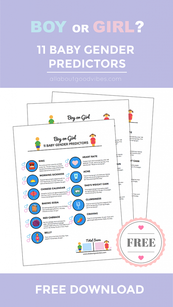 11 Baby Gender Predictors with a Free Printable Download